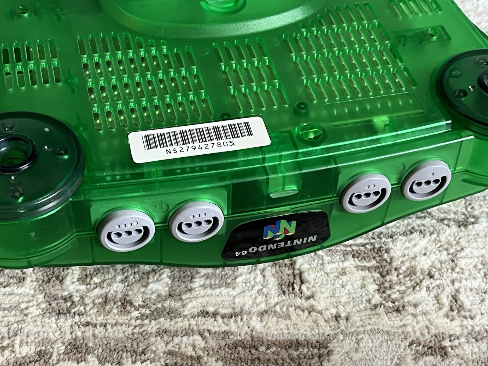 Nintendo 64 Funtastic Clear Jungle Green Console Only NUS-001 Tested NICE SHAPE