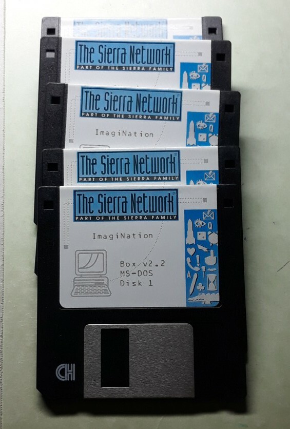 THE SIERRA NETWORK: ImagiNation Version 2.2, MS-DOS PC, 5 3.5″HD DISKS, RARE AS