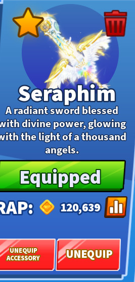 Roblox Blade Ball Seraphim🔥 /WITH FINISHER/🔥 HALF RAP PRICE