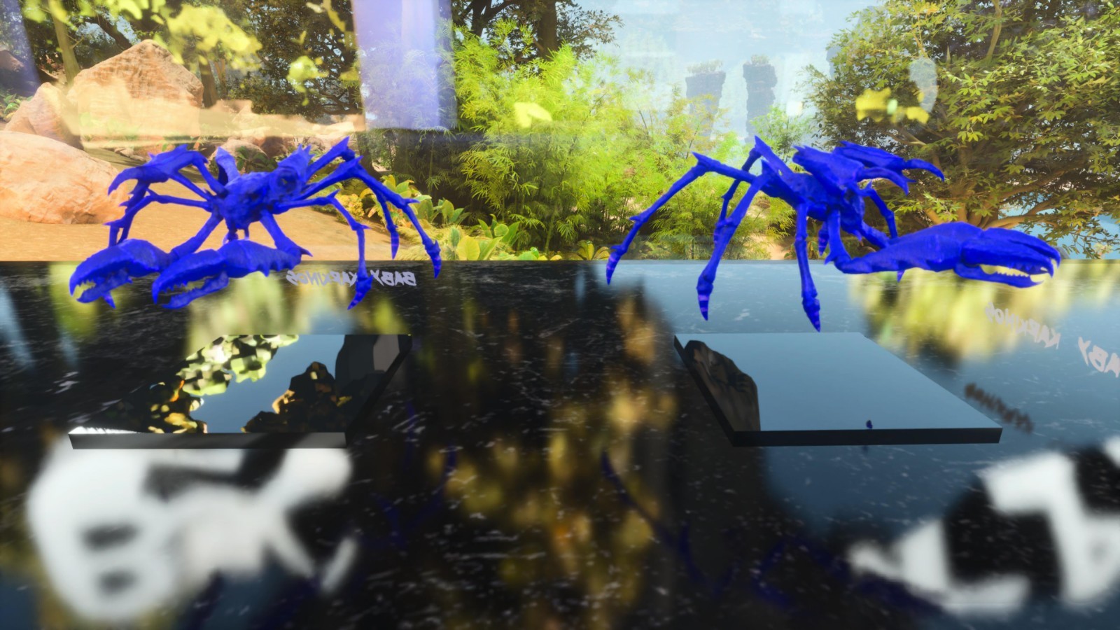 ARK ASCENDED PVE OFFICIAL PAIR BABY KARKINOS BLUE 25K HP 2.5K WEIGHT 513 MELEE