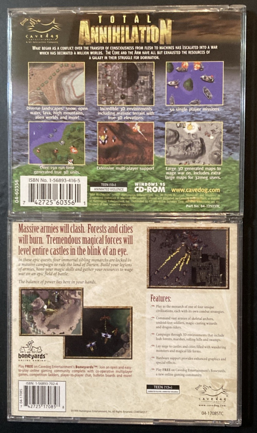 Total Annihilation and Kingdoms Expansion PC Games WIN 95 98