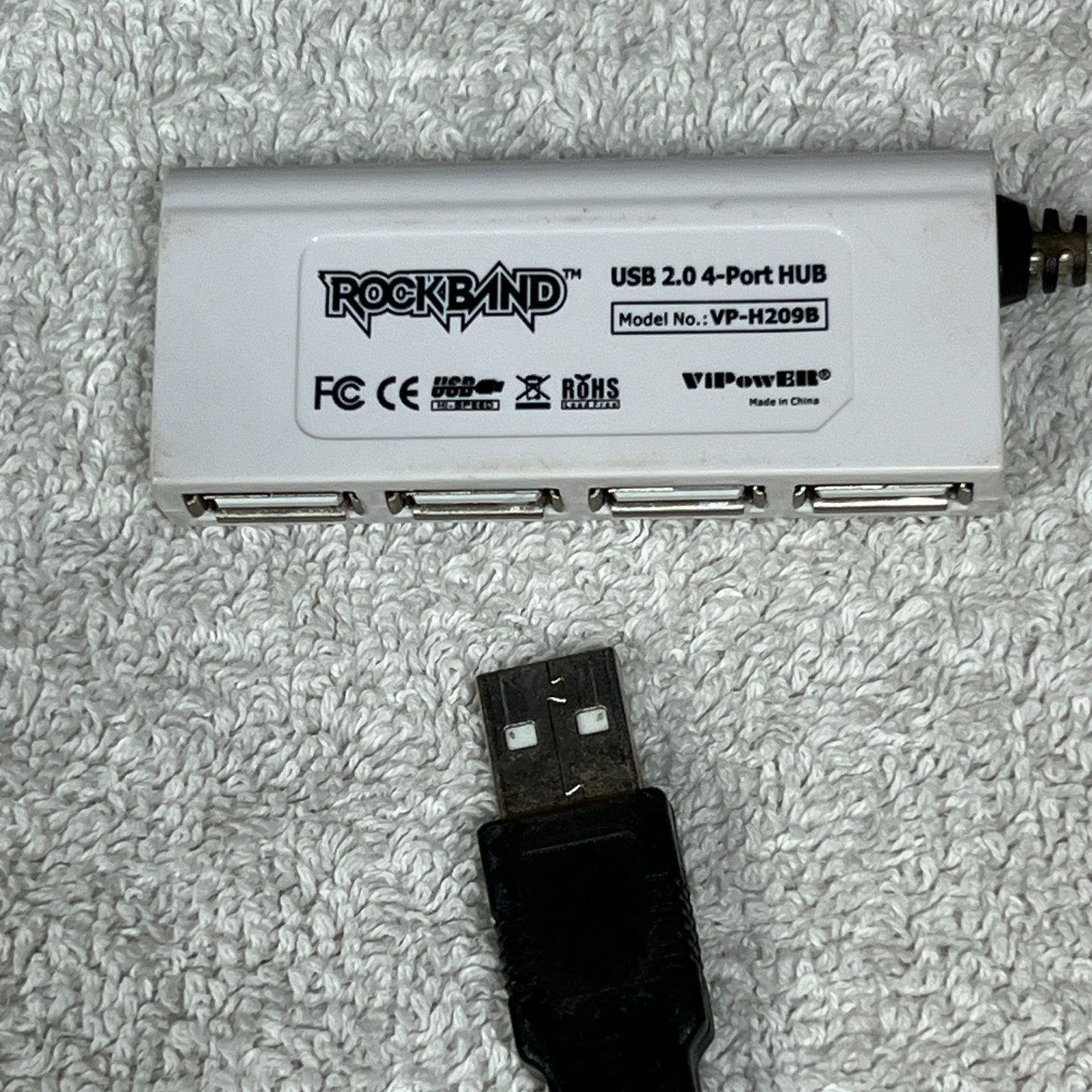 Rock Band ViPowER 4 Port Hub USB 2.0 Dongle Xbox 360 Wii PS2 PS3 OEM TESTED