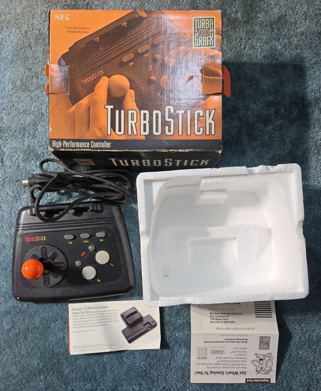 TurboGrafx-16 TurboStick NEC HES-STK-01 Controler With Box