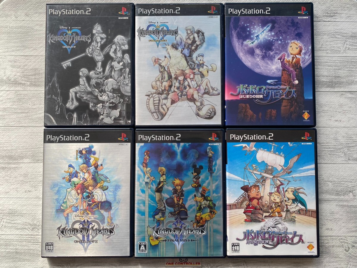 SONY PS2 Kingdom Hearts Ⅰ＆ Ⅱ & Final Mix & Popolocrois 6games set from Japan