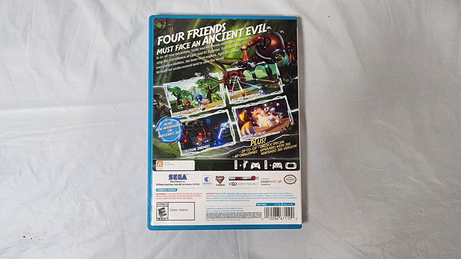 Sonic Boom: Rise of Lyric (Nintendo Wii U, 2014) with Manual
