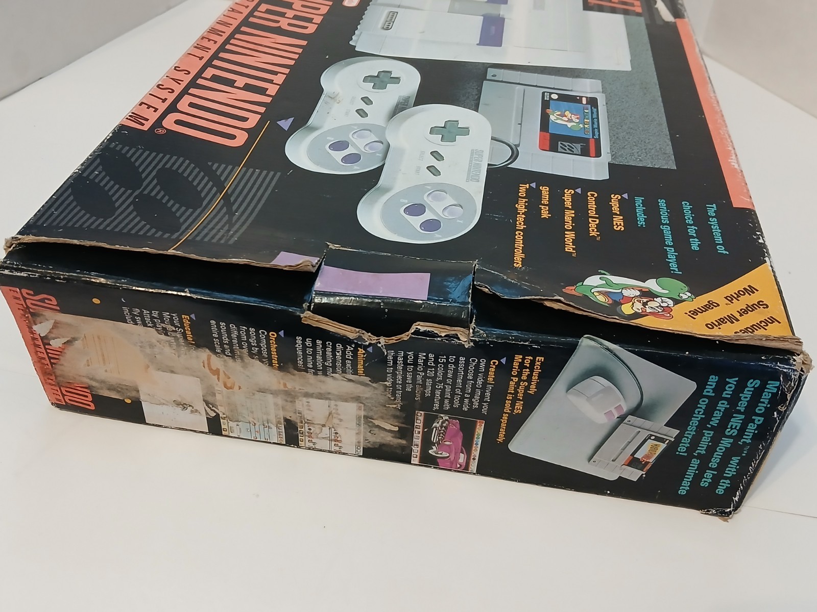 Super Nintendo Super Set – Box Only w/Foam Insert! Mario Kart Sticker Variation