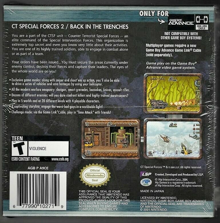 CT Special Forces 2 Back in the Trenches GBA (Brand New Factory Sealed US Versio