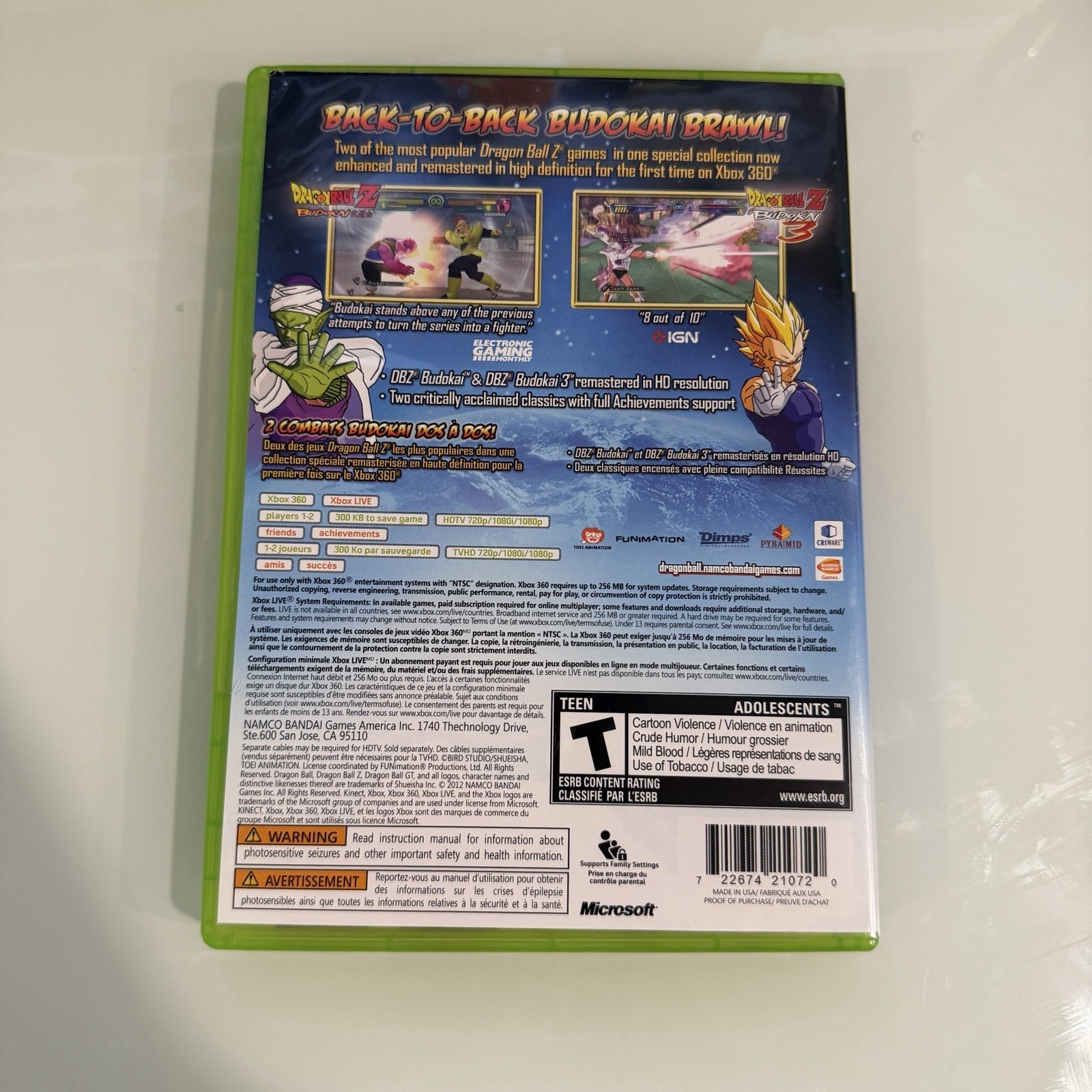 Dragon Ball Z: Budokai HD Collection Xbox 360 (2012) Complete CIB