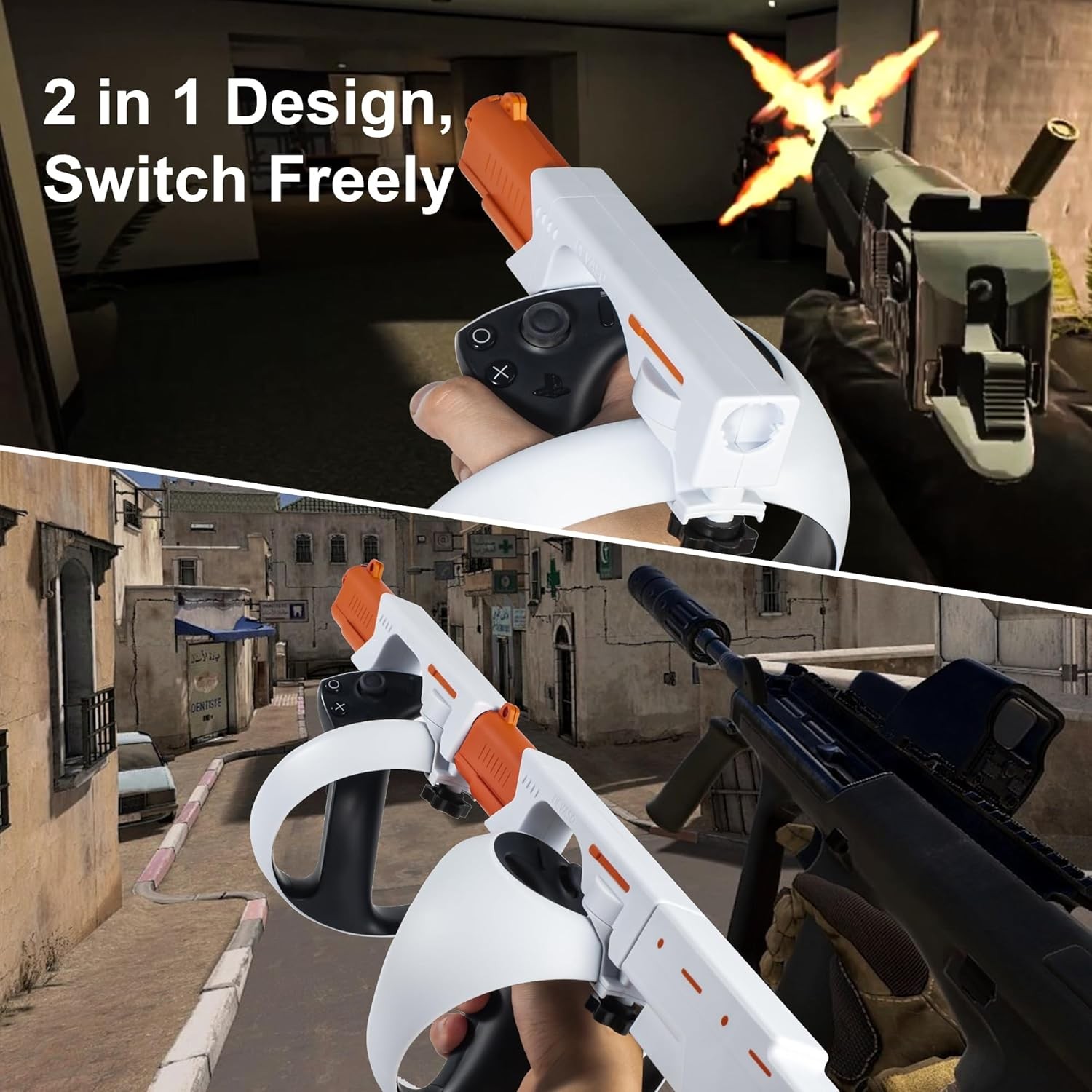Magnetic VR Gun Stock for PSVR2 3-in-1 Changing VR Handle Shooting Gaming Accs
