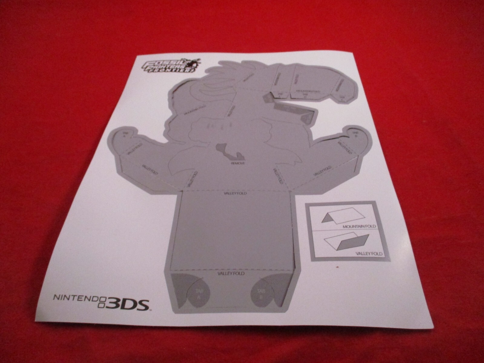 Fossil Fighters Frontier Nintendo 3DS Promotional Paper Figure Assembly Sheet