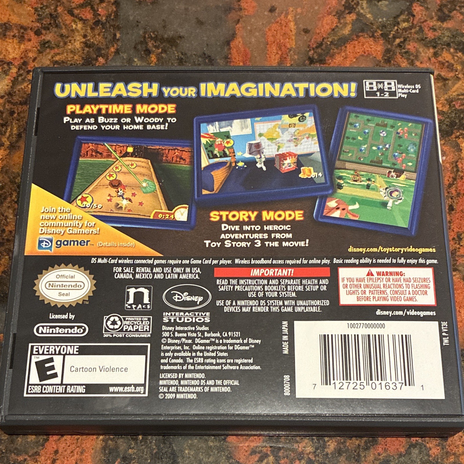 Toy Story 3 Nintendo DS Box and Manual Included Disney Interactive