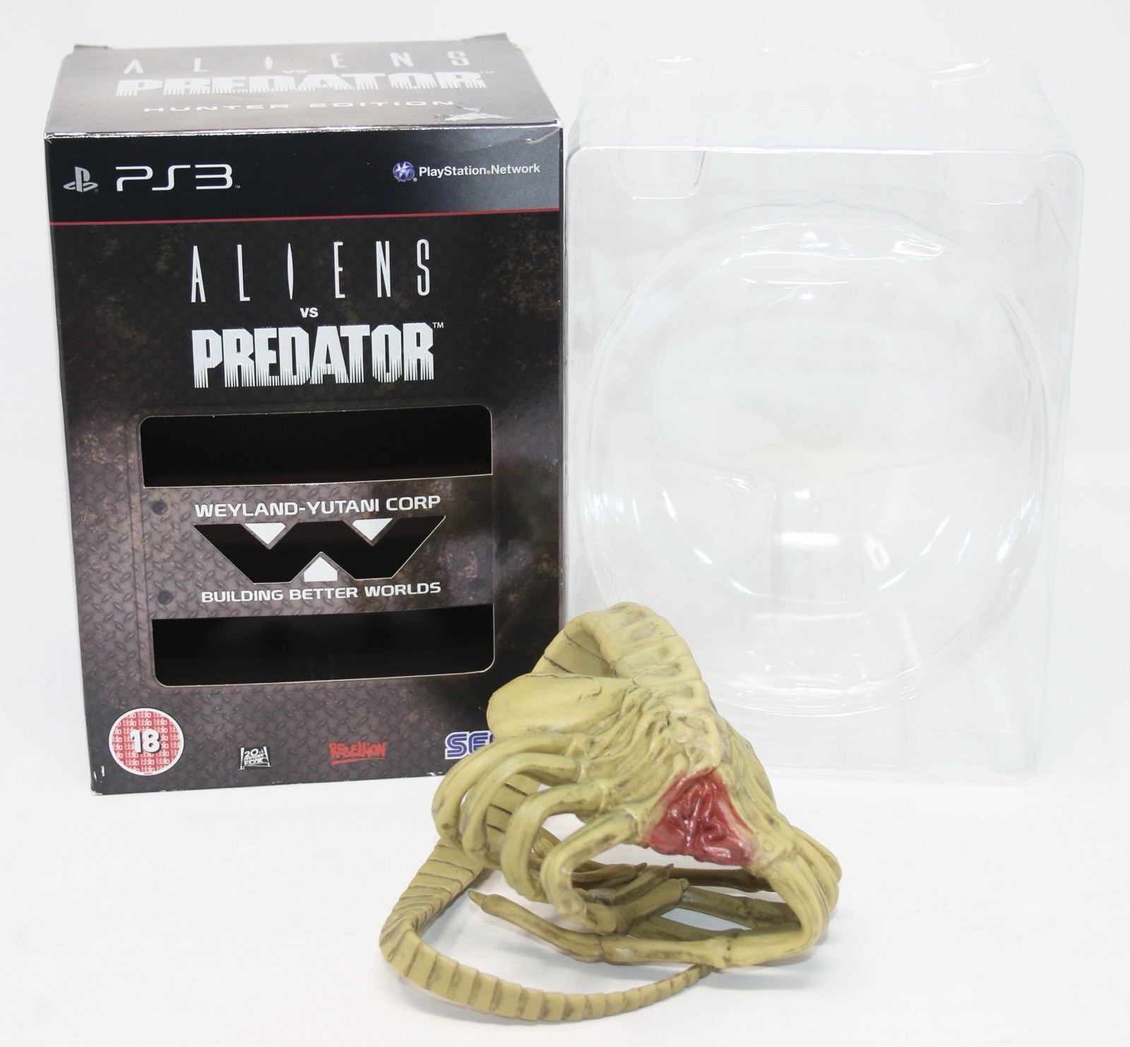 Aliens vs Predator Hunter Edition PS3 Box & Facehugger Figure ONLY Missing Game!