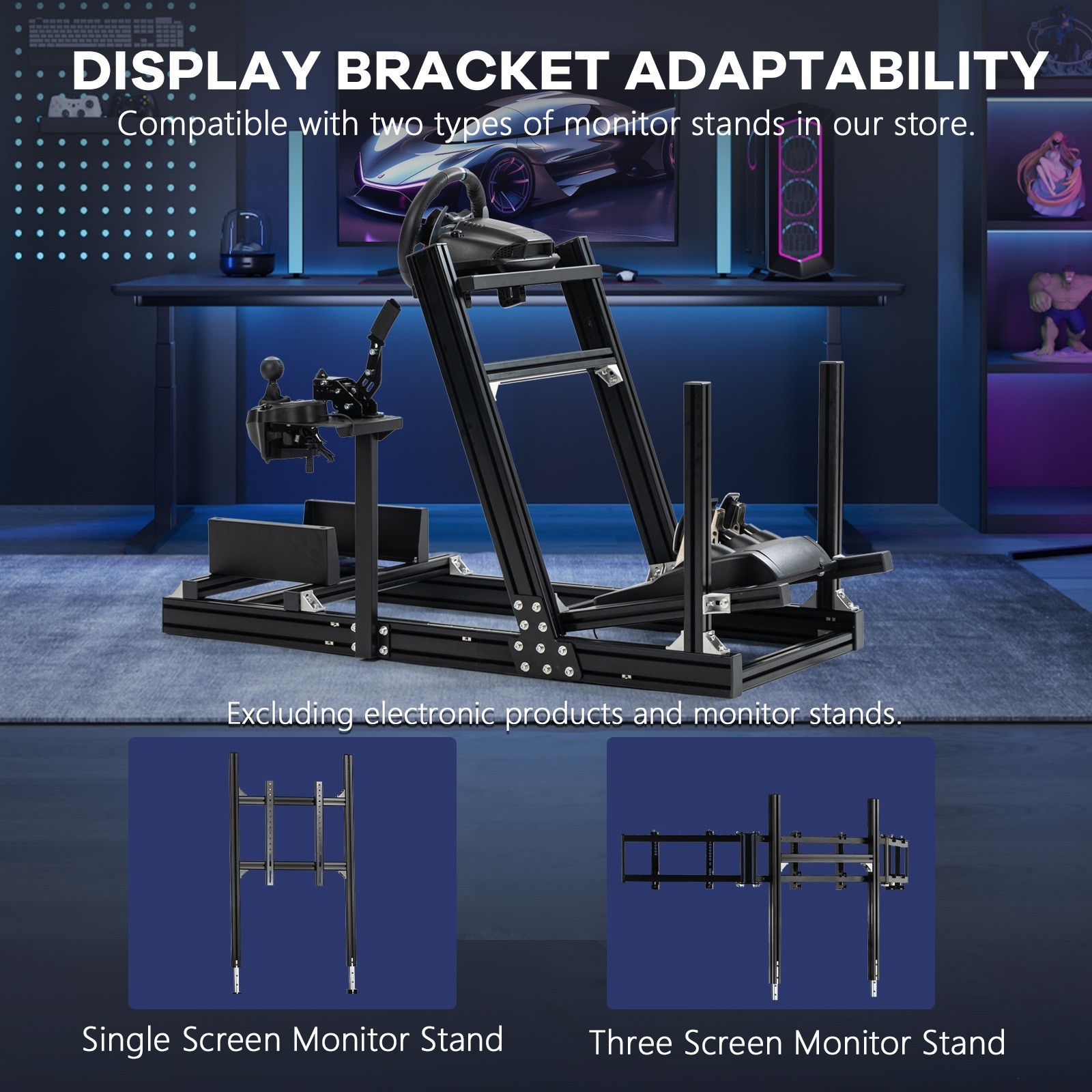 Supllueer 4080 Aluminum Racing Simulator Cockpit Fit Logitech Thrustmaster T300