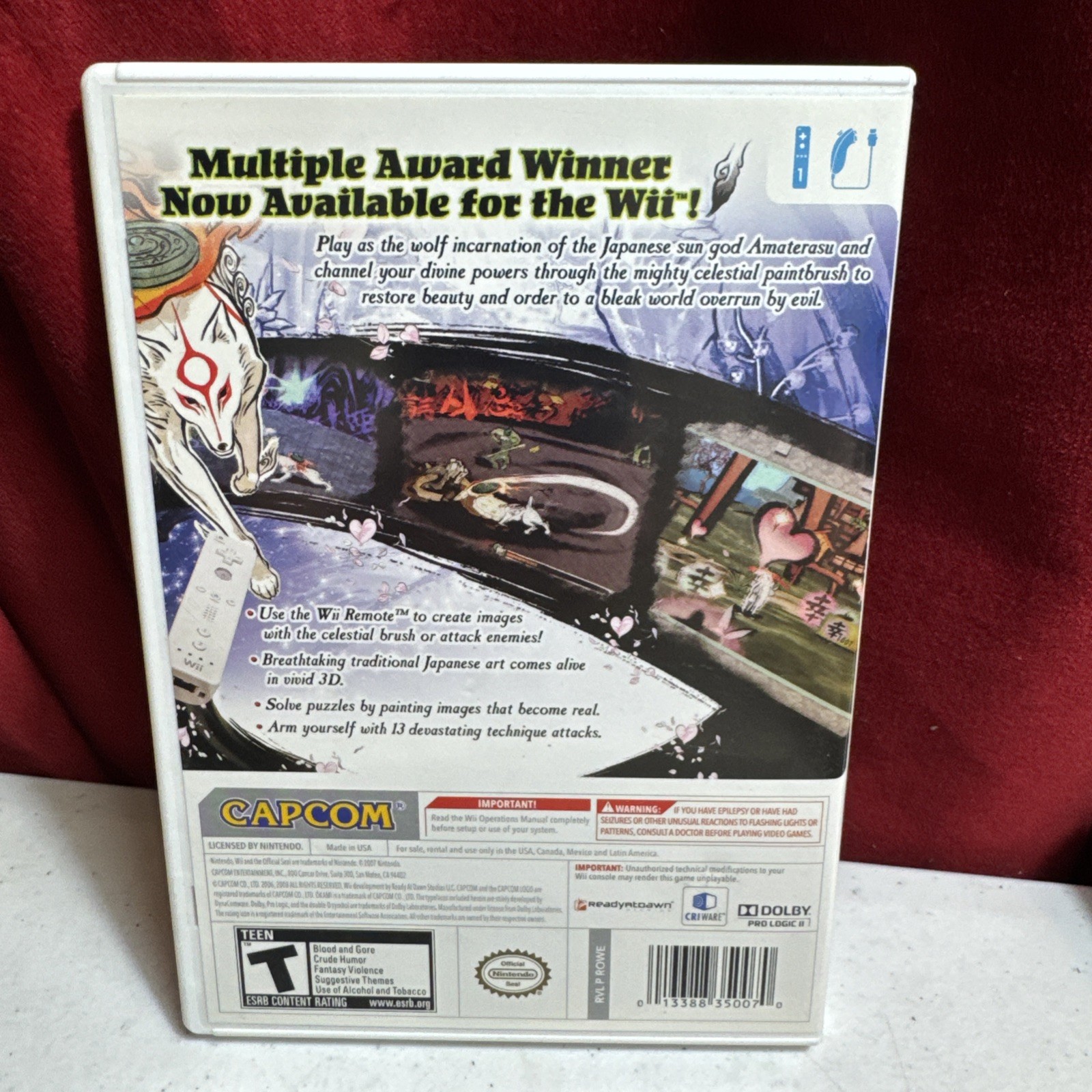 Okami (Nintendo Wii, 2008) Capcom action role playing game. -H