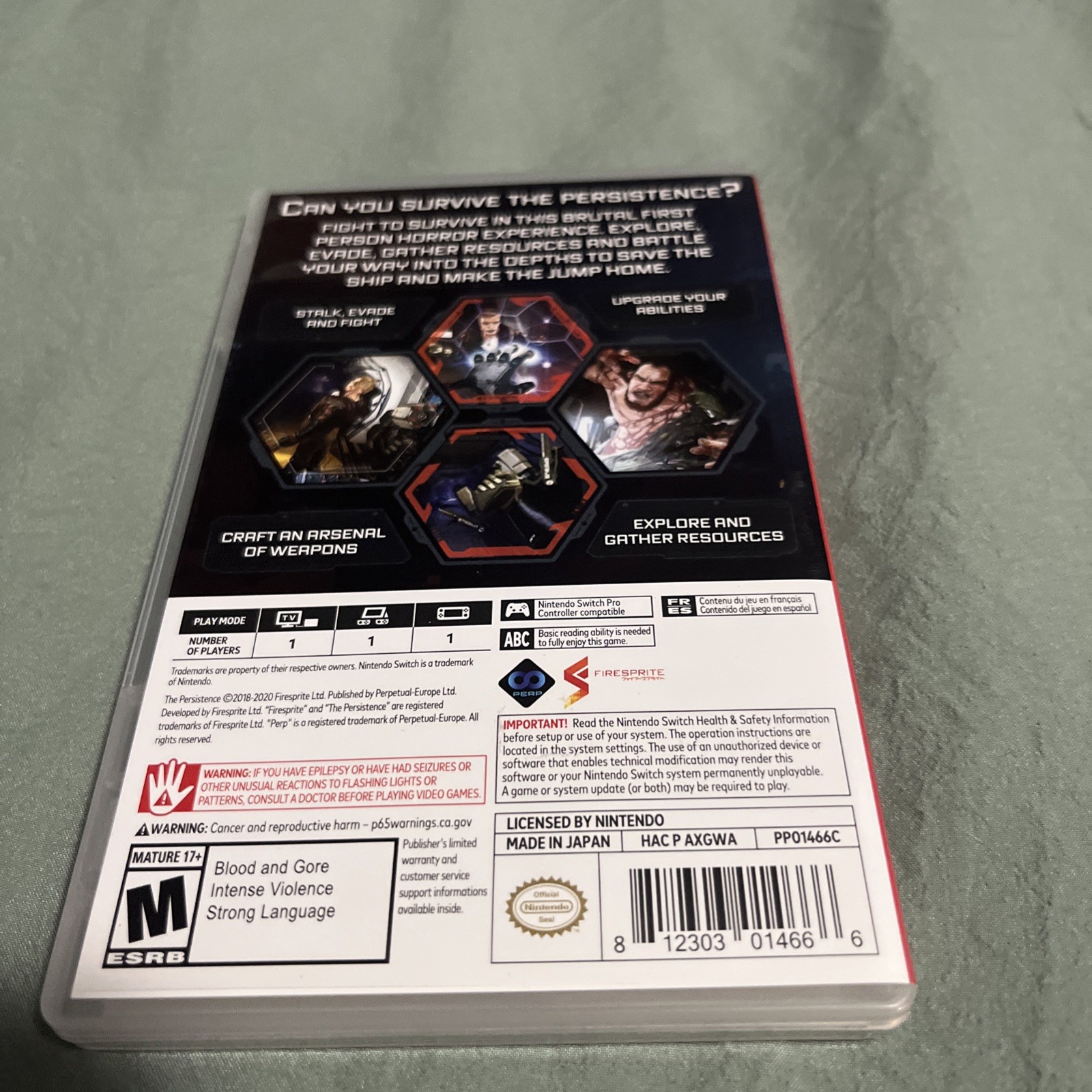 THE PERSISTENCE Nintendo Switch PREOWNED CIB Very Good [Shipped with Care]