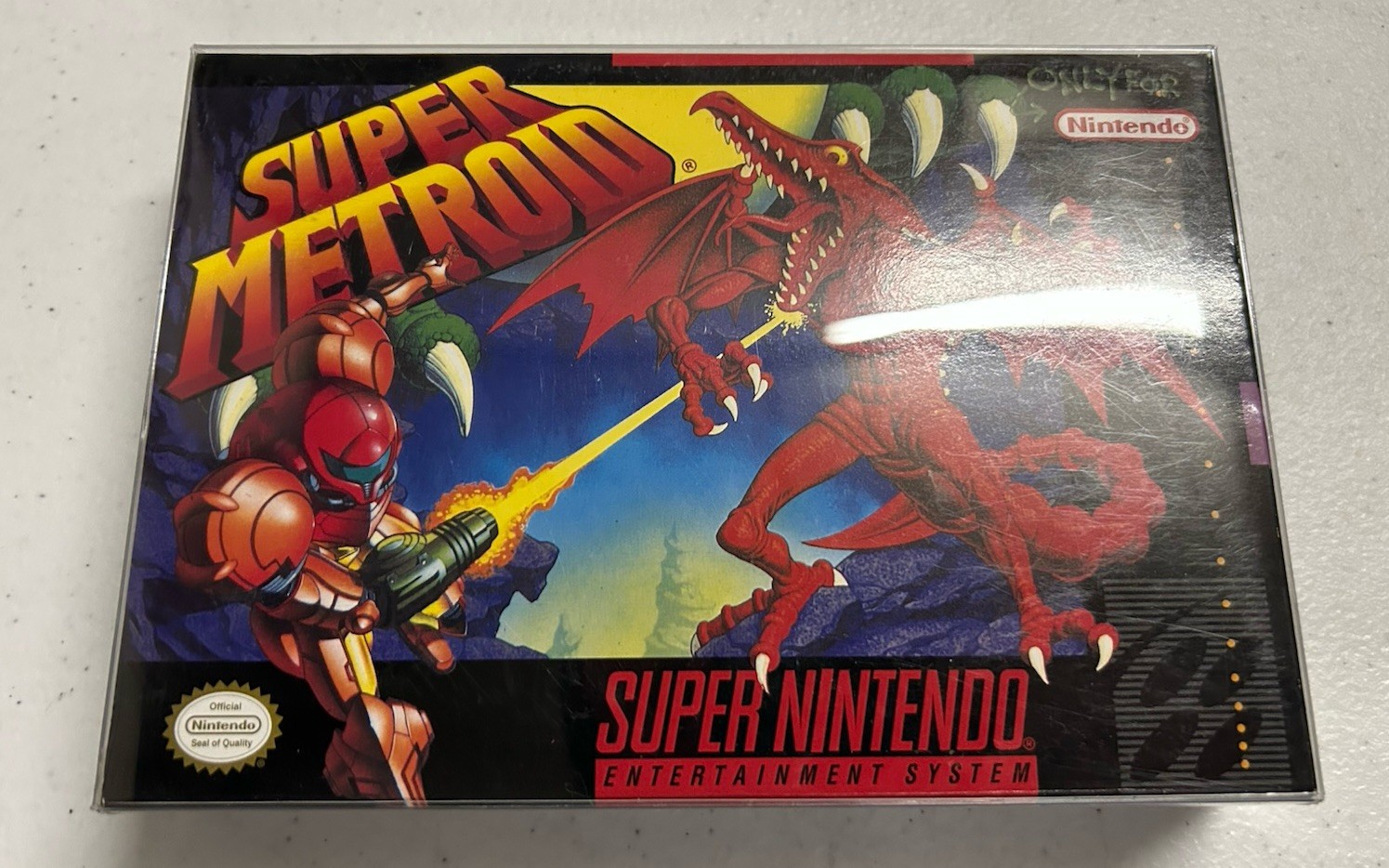 CLEAN Super Metroid SNES NINTENDO Complete In Box Authentic CIB W/Protector