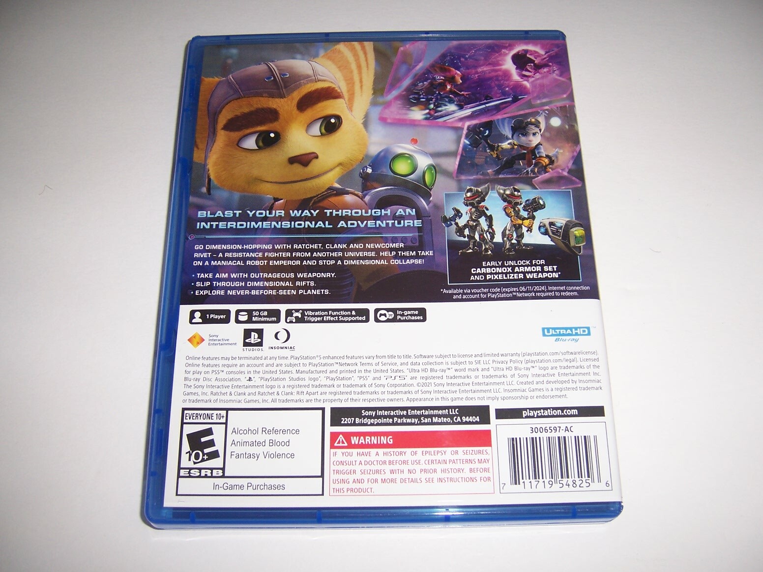 Replacement Box Case Ratchet & Clank Rift Apart Sony PlayStation 5 PS5 ORIGINAL