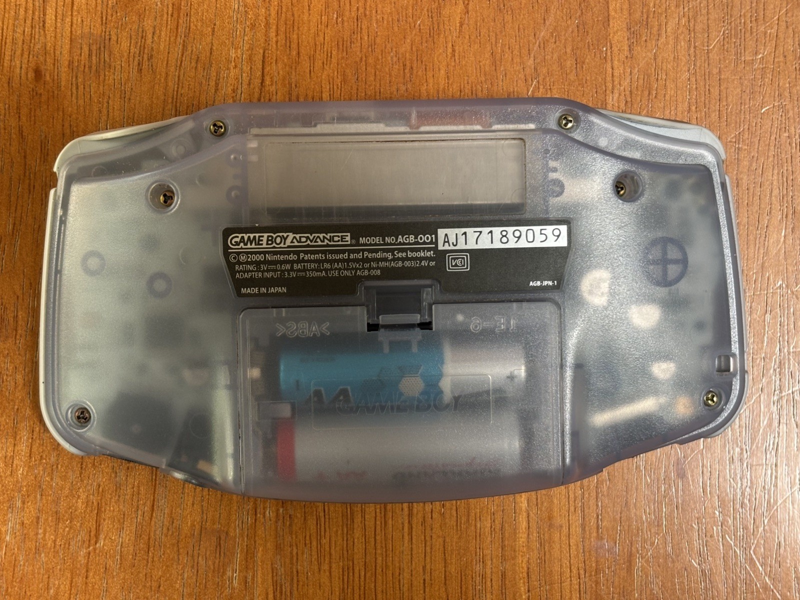 Nintendo Game Boy Advance GBA Clear Glacier Handheld Console Tested & Working