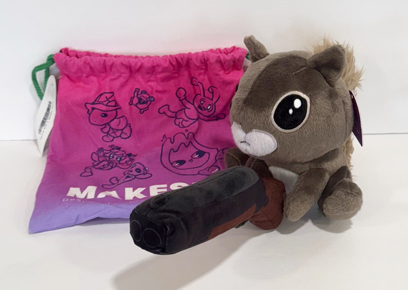 RARE Makeship SQUIRREL WITH A SHOTGUN Gun Video Game Limited Plush Only 523 Made