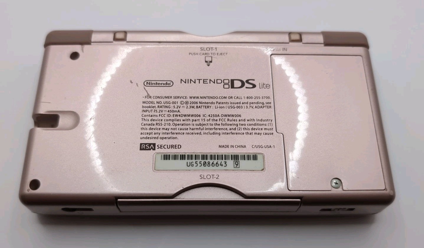 Pink Nintendo DS Lite USG-001 (Nintendo, 2006) w/ Travel Case