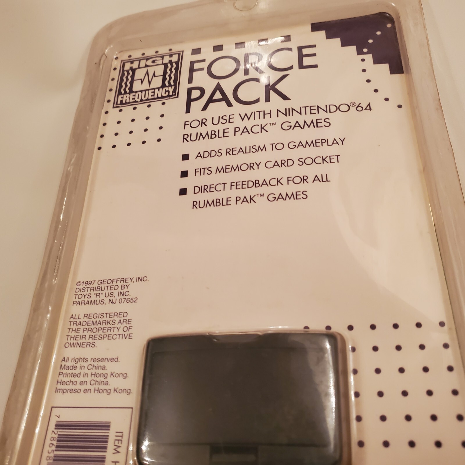 NEW 1997 Force Pack Tremor Rumble Pack Pak Nintendo 64 N64 Mad Catz Toys R US N