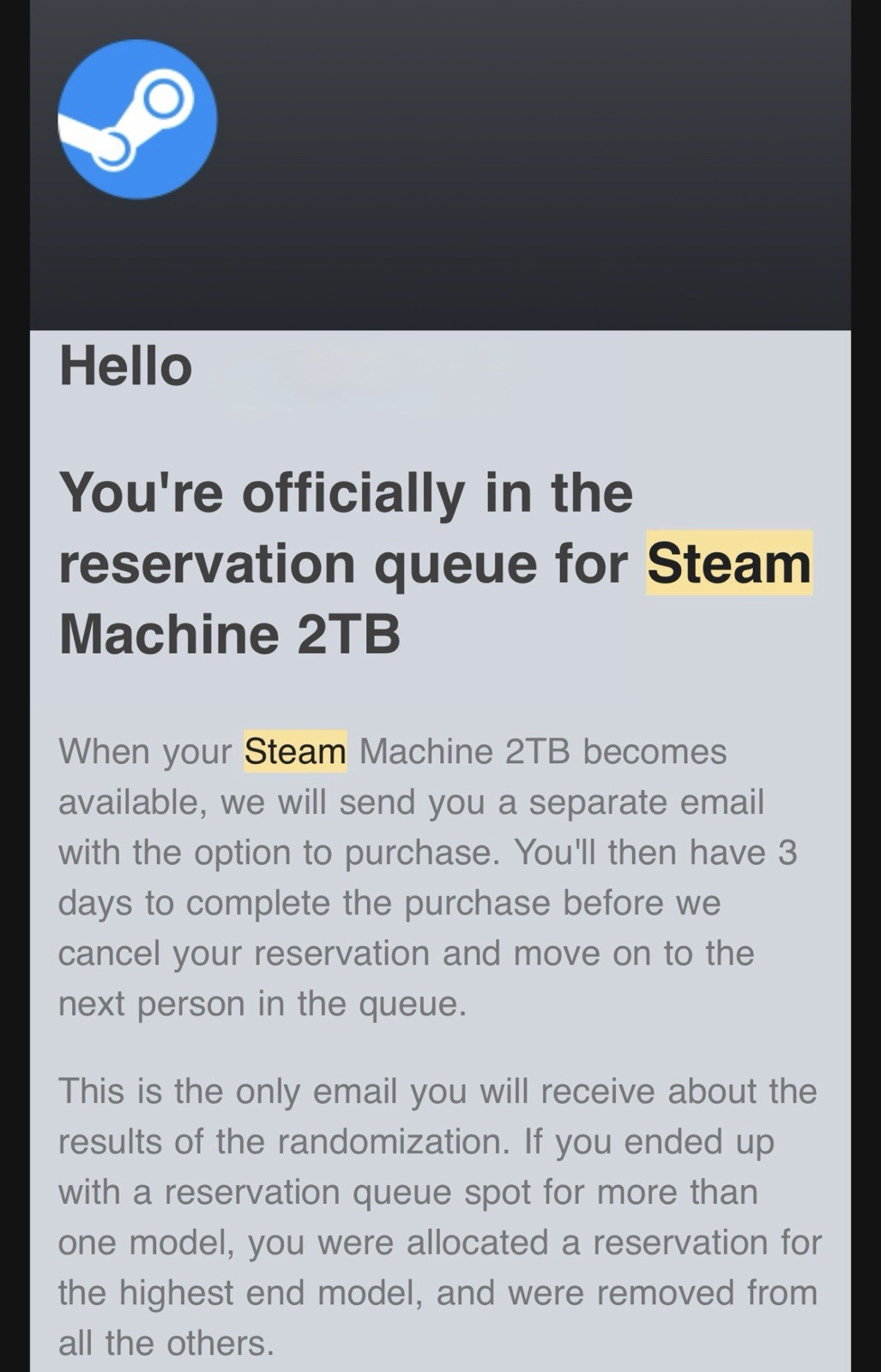 Steam Machine 2TB NO Controller CONFIRMED ORDER Valve PC