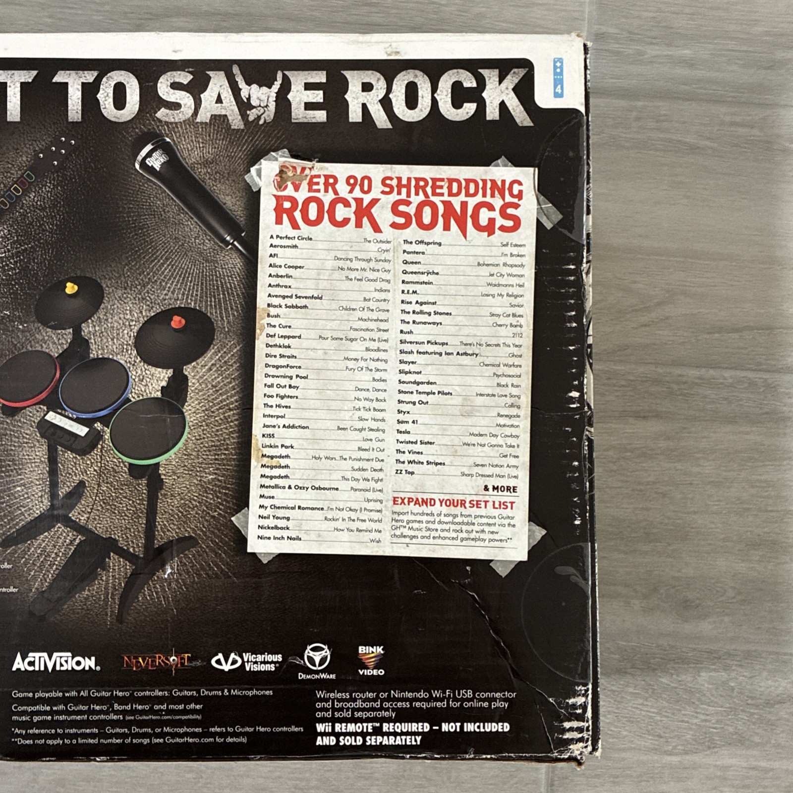 Wii Guitar Hero Warriors of Rock Band Bundle Wii Nintendo CIB (Read Desc)