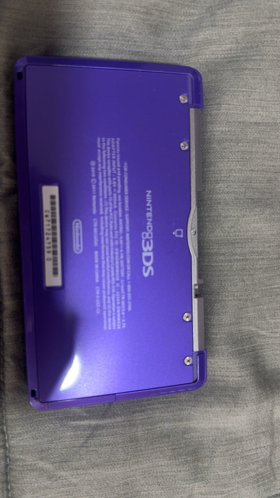 Nintendo 3DS CTR-001 Handheld System Purple Wi-Fi Region Free 2GB