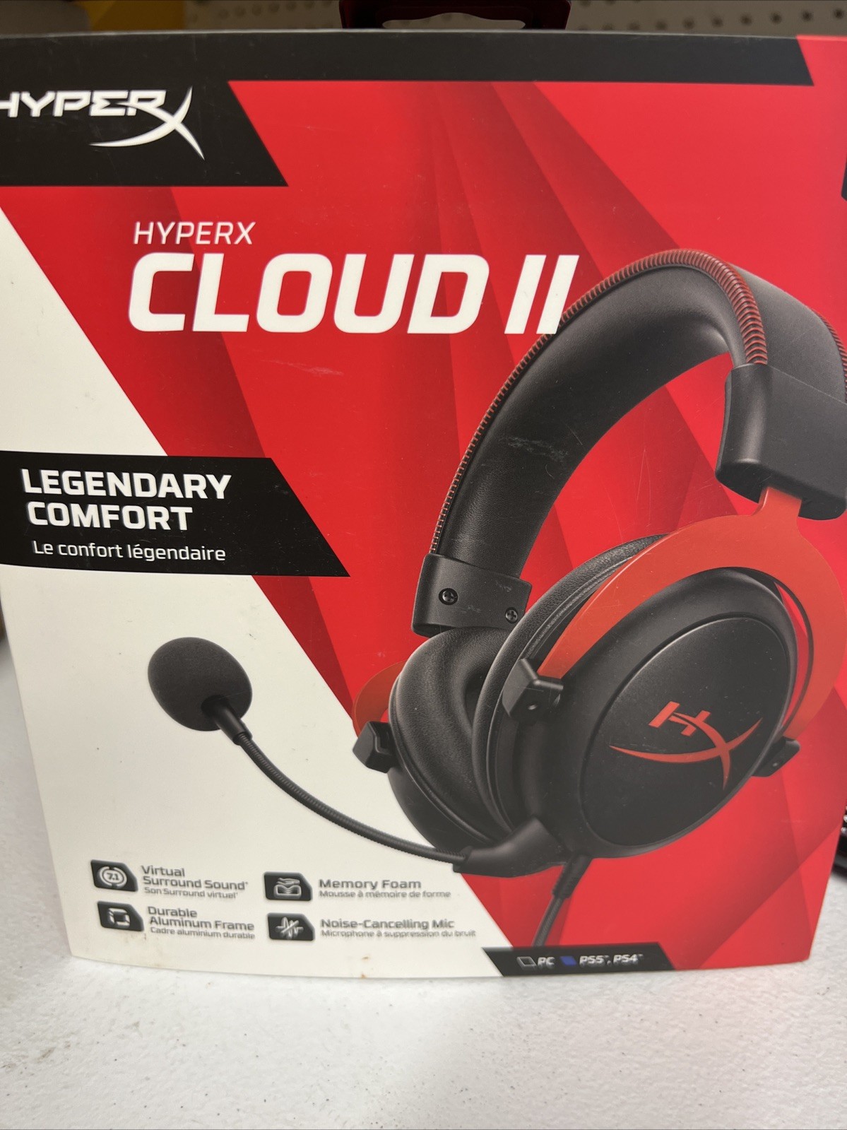 HyperX Cloud II Wired Gaming Headset Black/Red with Memory Foam and Leatherette