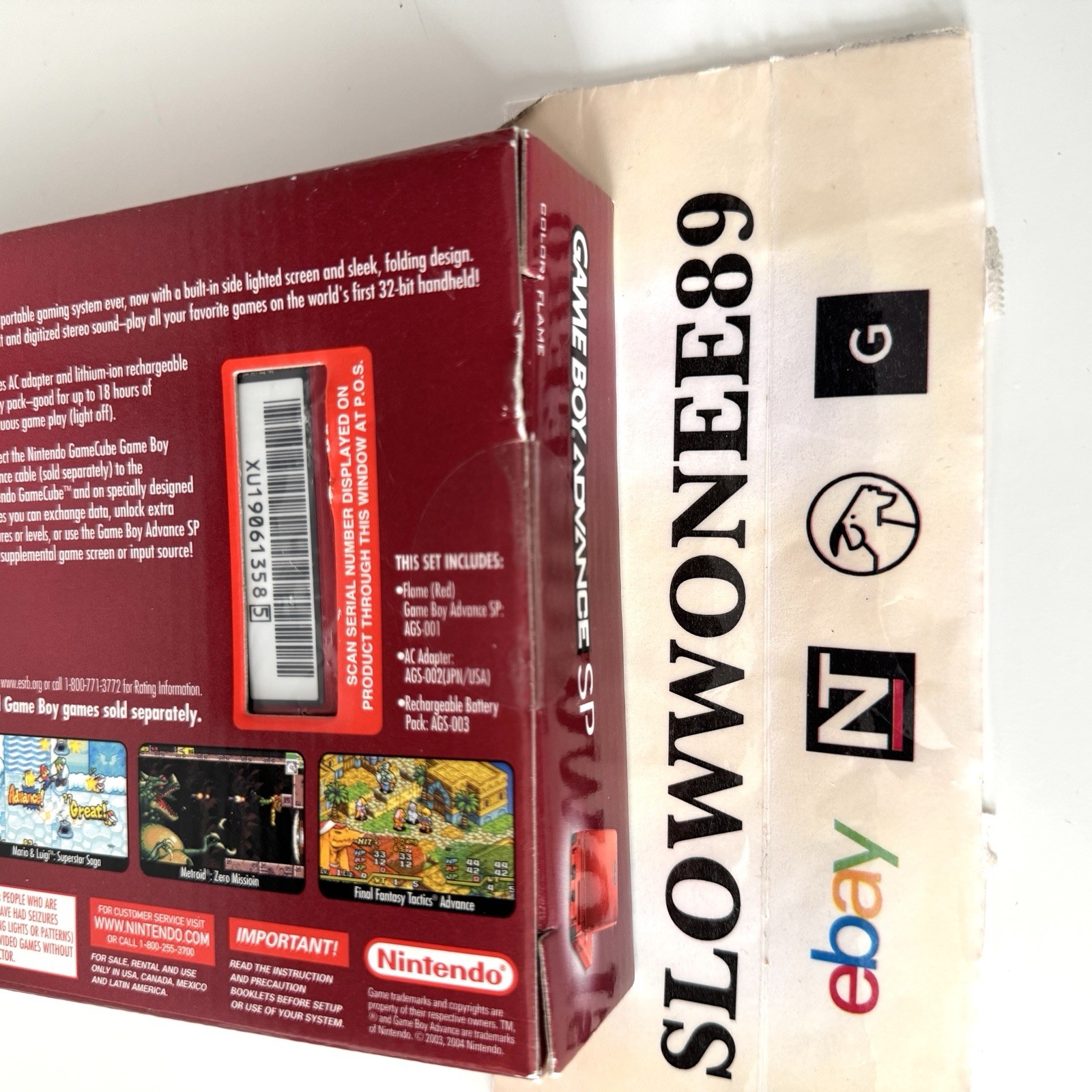 NEW SEALED BOX Nintendo Game Boy Advance SP GBA Flame Red Console Rare CIB