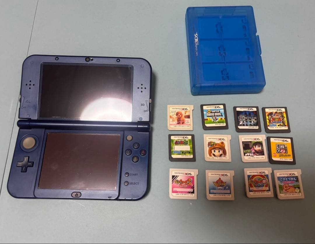 3DS/2DS/DS Nintendo 3Dsll Body Metallic Blue 12 Game Software Set Japan