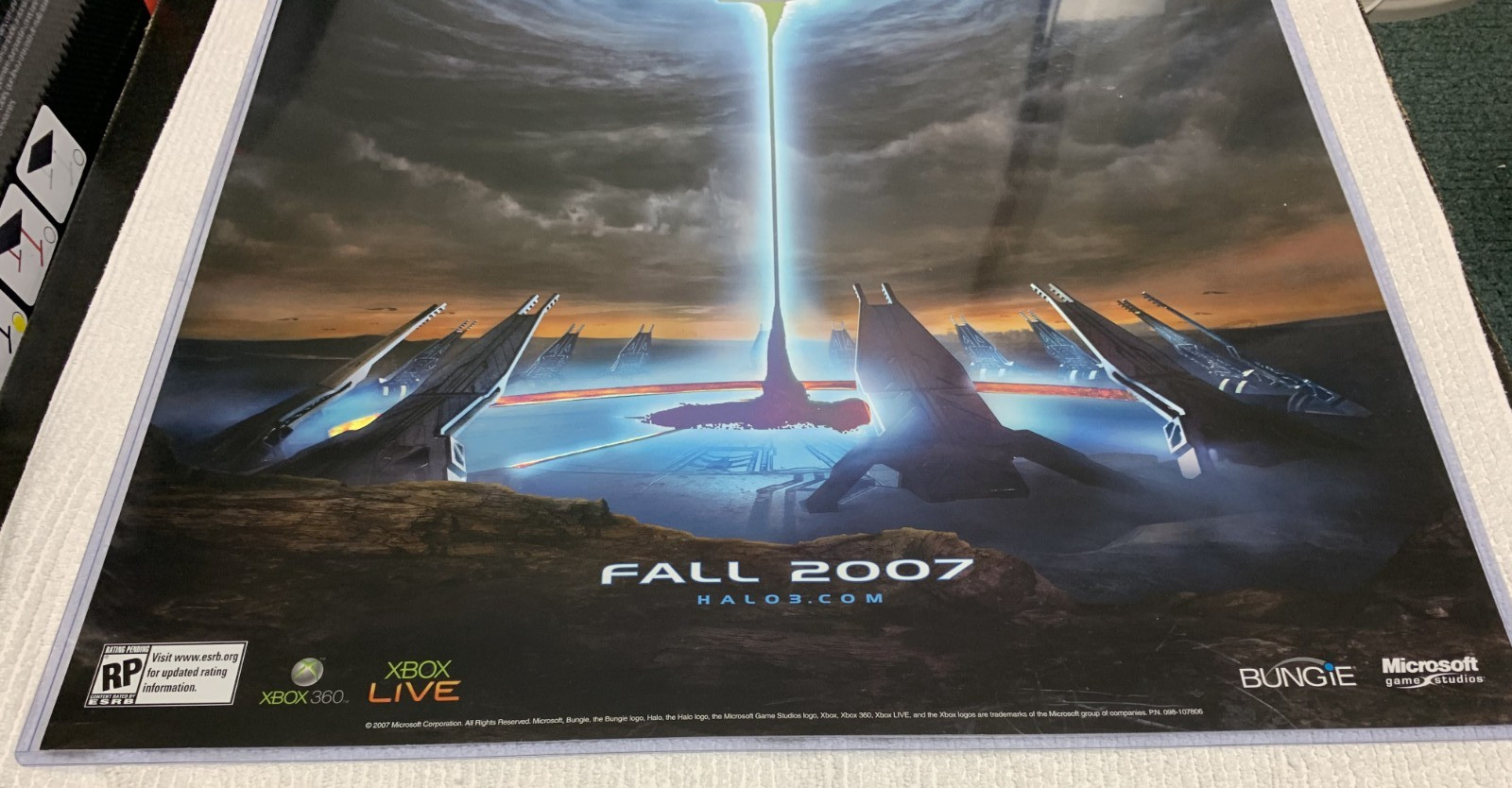 Halo 3 Rare Embossed Promo Poster Xbox Condition Master Chief in Plastic Sleeve