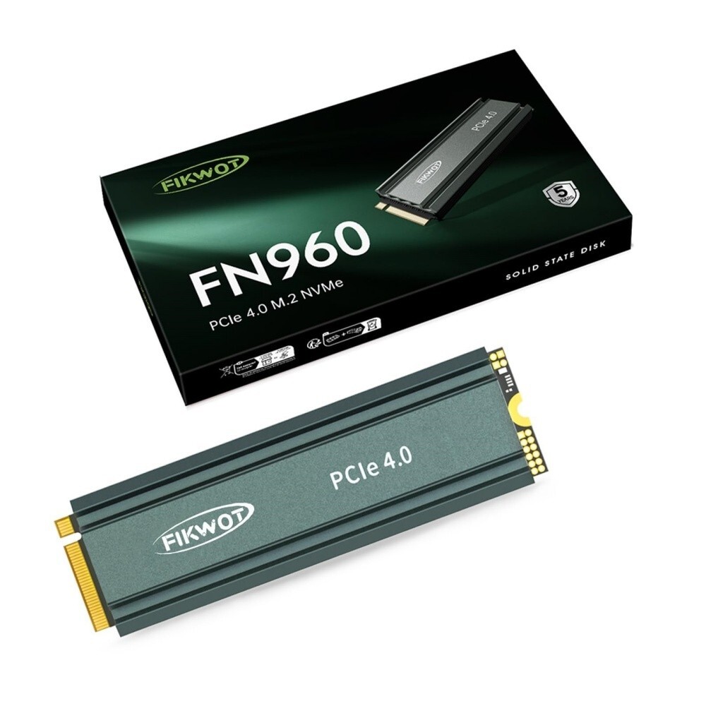 Fikwot 512GBSSD PS5 PCIe 4.0 TLC NVMe M.2 Internal Solid State Drive w/ Heatsink