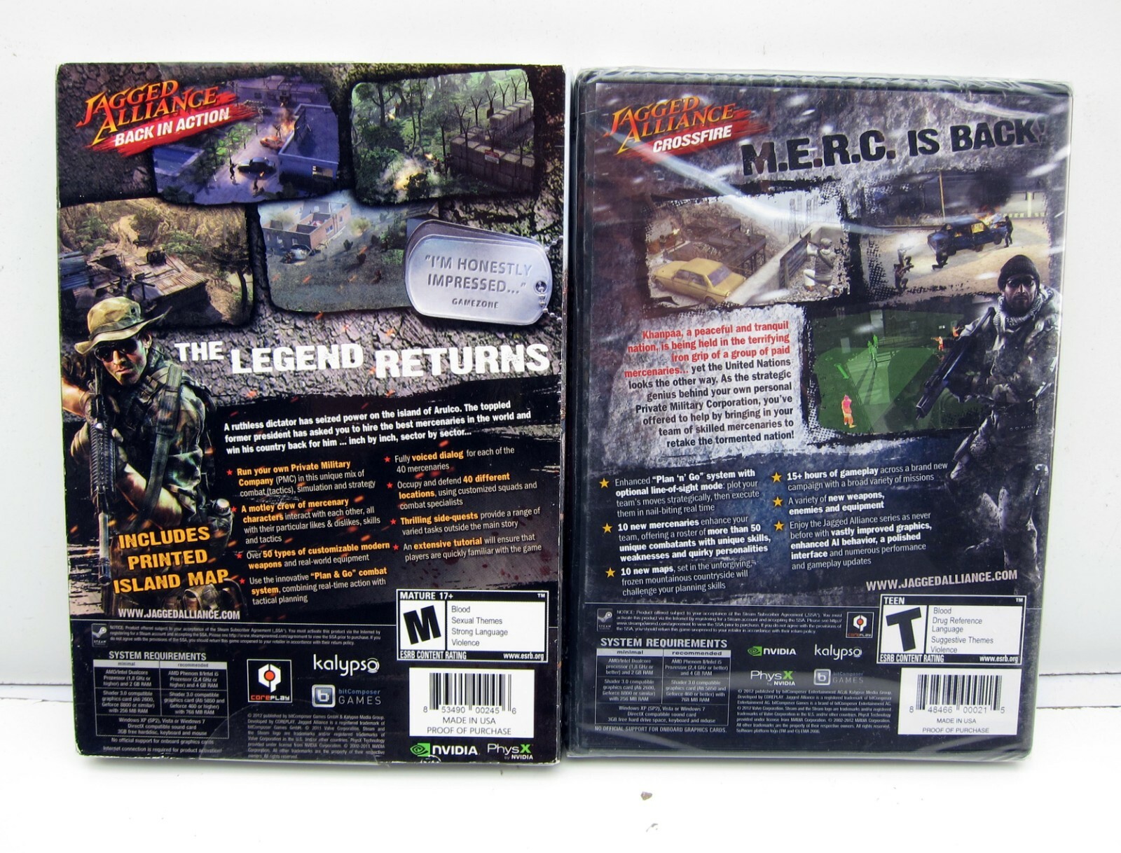 New Sealed Jagged Alliance Back In Action & Crossfire PC Video Game Windows