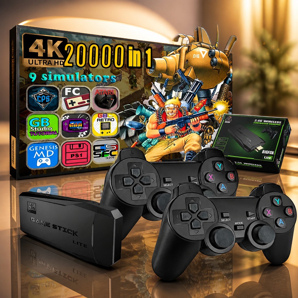 Retro Game Console 4K HDMI Plug Play 20000+ Games with Gamepad Controllers New