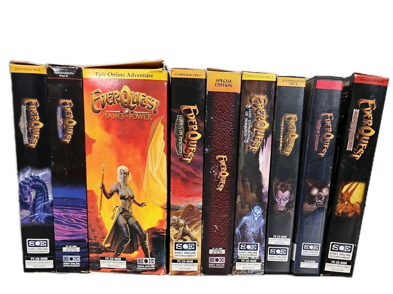 EverQuest PC CD-ROM Games Lot of 9 Dragons Luclin Dungeons Norrath Omens War