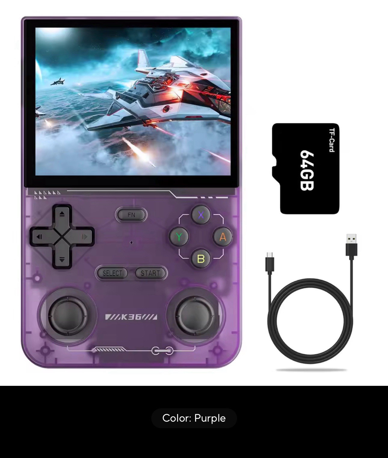 GAMINJA K36 Handheld Game Console 3.5Inch IPS 640×480 Screen Built in 64GB