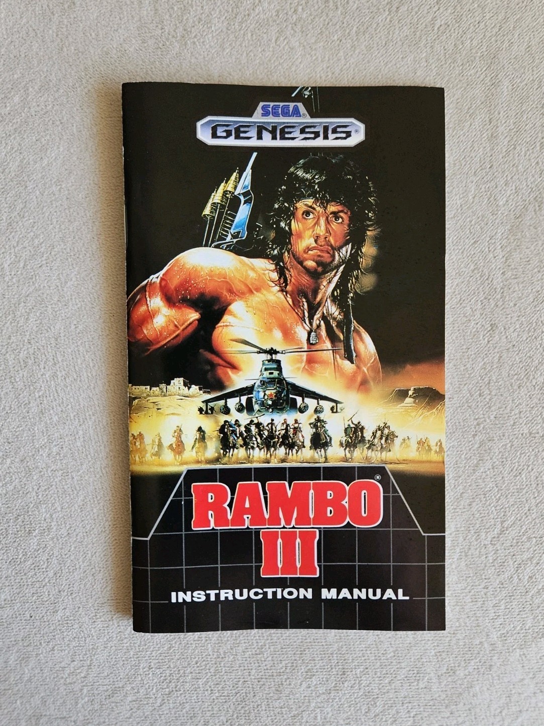RAMBO III SEGA GENESIS MANUAL ONLY VERY GOOD CONDITION