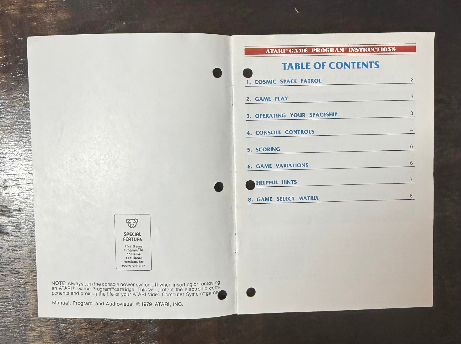 Atari 2600 – Asteroids – 1981 CX2649 Game Cartridge w/Manual