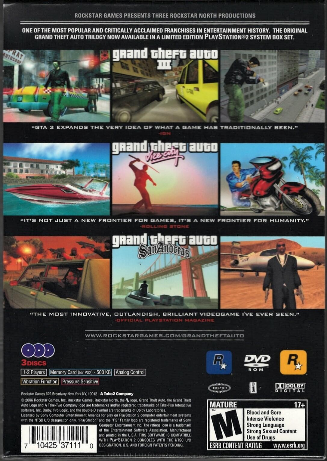 Grand Theft Auto Trilogy PS2 (Brand New Factory Sealed US Version) Playstation 2
