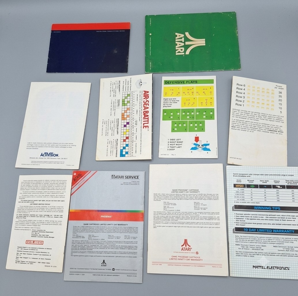 Atari 2600 LOT of 10 Manuals Blueprint Phoenix Astroblast Combat Fishing Derby