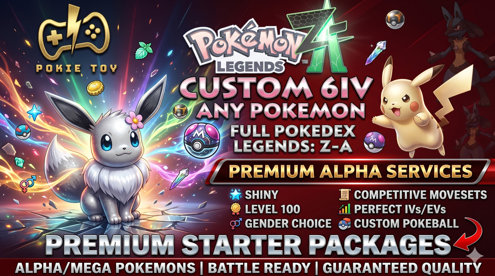 🔥 GOD-TIER CUSTOMS | Pokémon Legends Z-A ✨ Any 6IV Shiny / Alpha / Mega | Premi