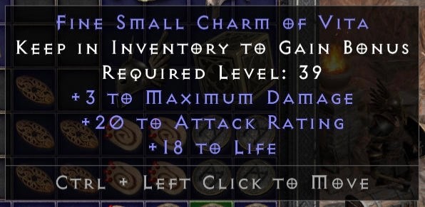 D2R Diablo 2 Fine Small Charms Of Vita 3/20/18