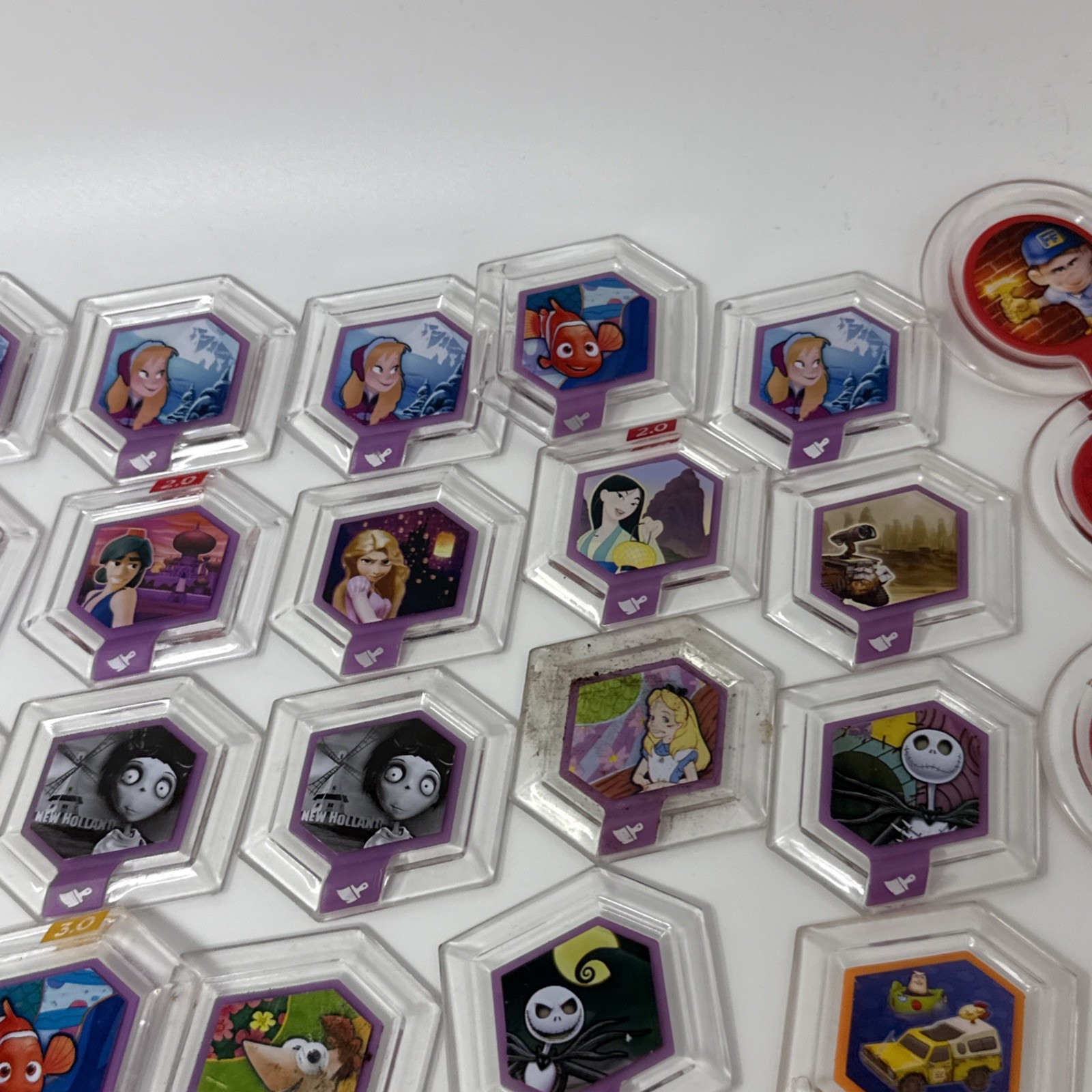 Lot Of 110 DISNEY INFINITY 2.0 3.0 Stitch Bolt Frankenweenie Brave Power Disc