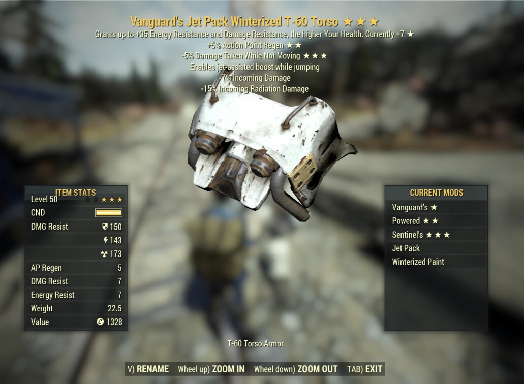 ⭐️⭐️⭐️ (PC) Vanguard T-60 Sentinel Power Armor Set ( FULL AP REFRESH) Winterized