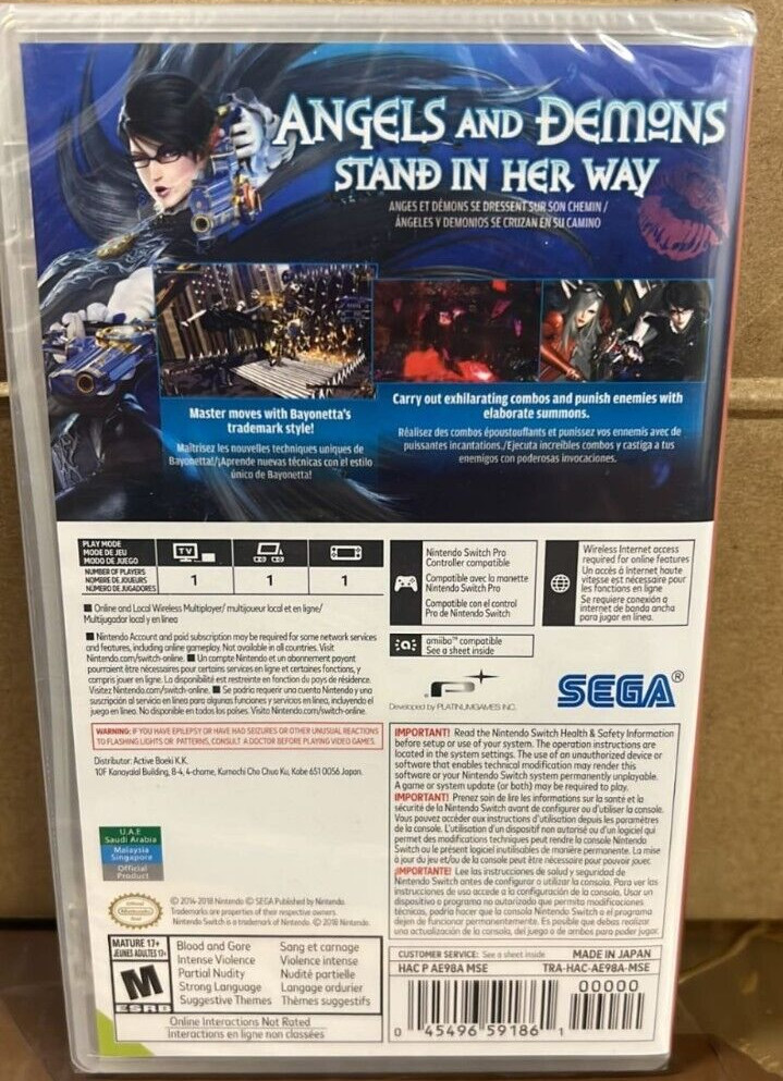 Bayonetta 2 Switch Brand New Game (2014 Action/Adventure Fighting)