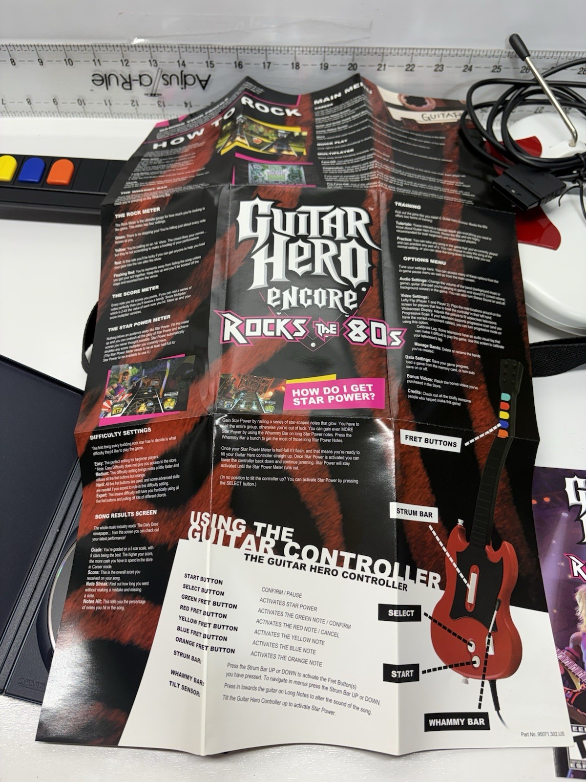 RedOctane Guitar Hero SG Wired Guitar Bundle PS2 Tested Working + Rocks the 80s