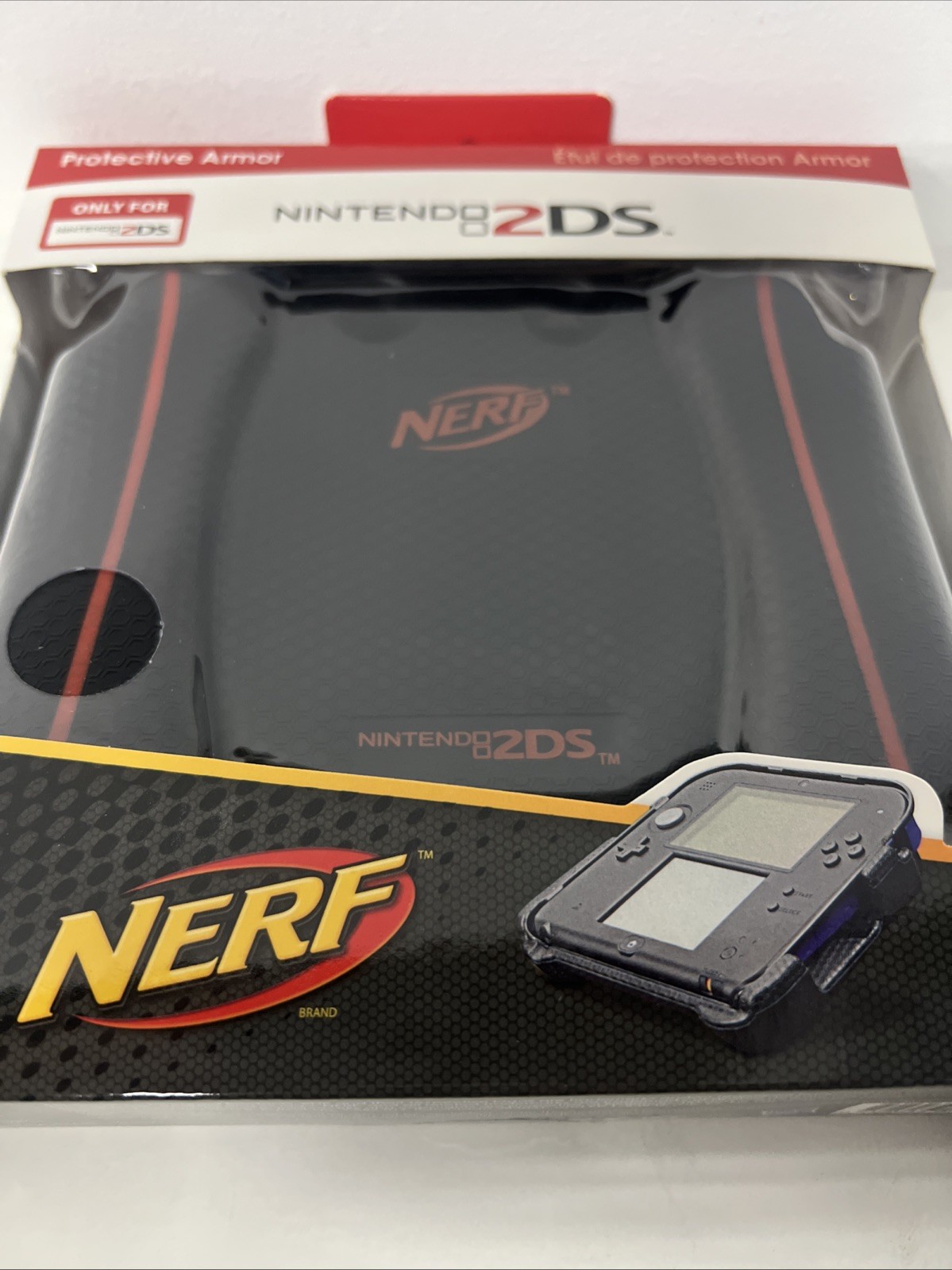 New – Red & Black Nerf Protective Armor Case Hand Grip Handle – NINTENDO 2DS