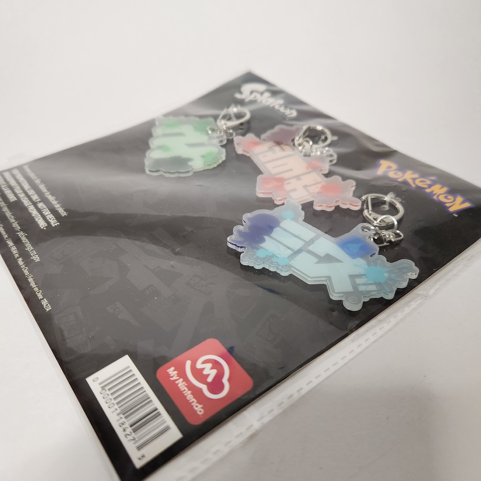 Splatoon x Pokemon My Nintendo Rewards Promo Keychain/Backpack Clip Set *NEW*
