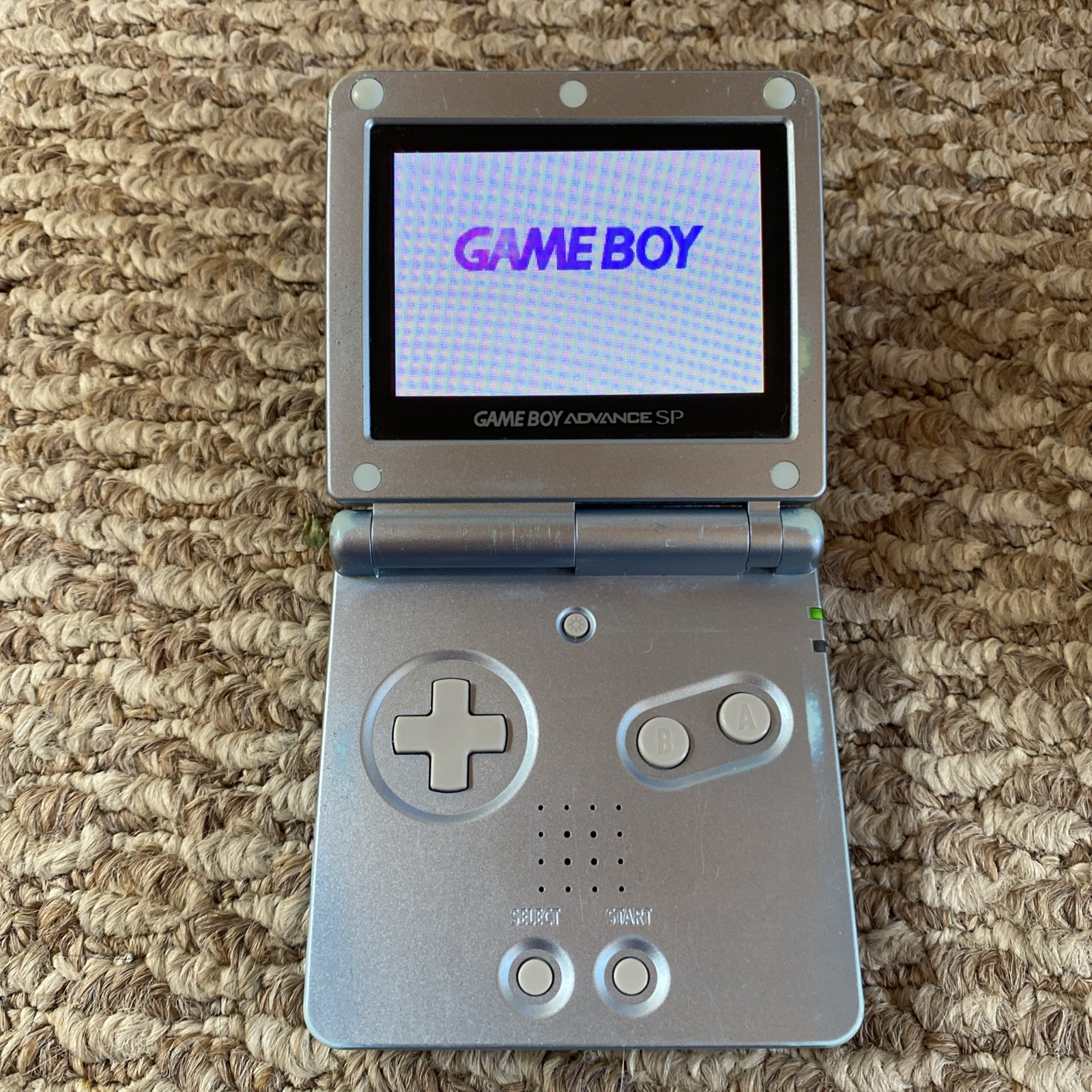 Nintendo Game Boy Advance SP AGS-101 Pearl Blue Handheld Console with Charger